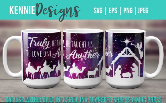Download Nativity Christmas Mug Template SVG - Mug template Collection